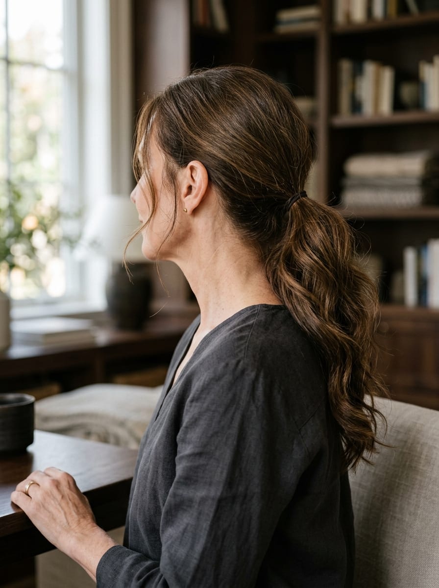 Natürlicher Everyday Look mit langen Haaren - Lange Haare ab 50